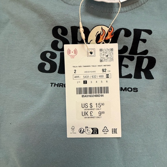 NEW Zara Skateboarding Tee Sz 2 - Picture 8 of 8